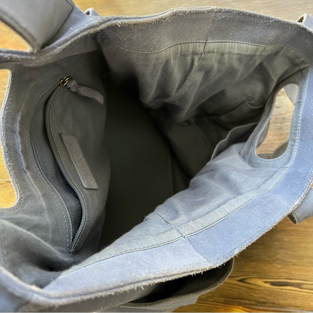 Free People Caravan Suede Tote Bag in Dusty Blue Denim - Picture 9 of 17
